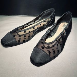 ZARA // polka dot mesh ballet flats // Black // 41 EU